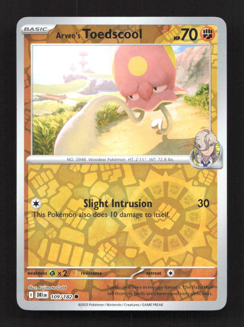 Arven's Toedscool 109/182 Common Destined Rivals Pokemon Reverse Holo Near Mint