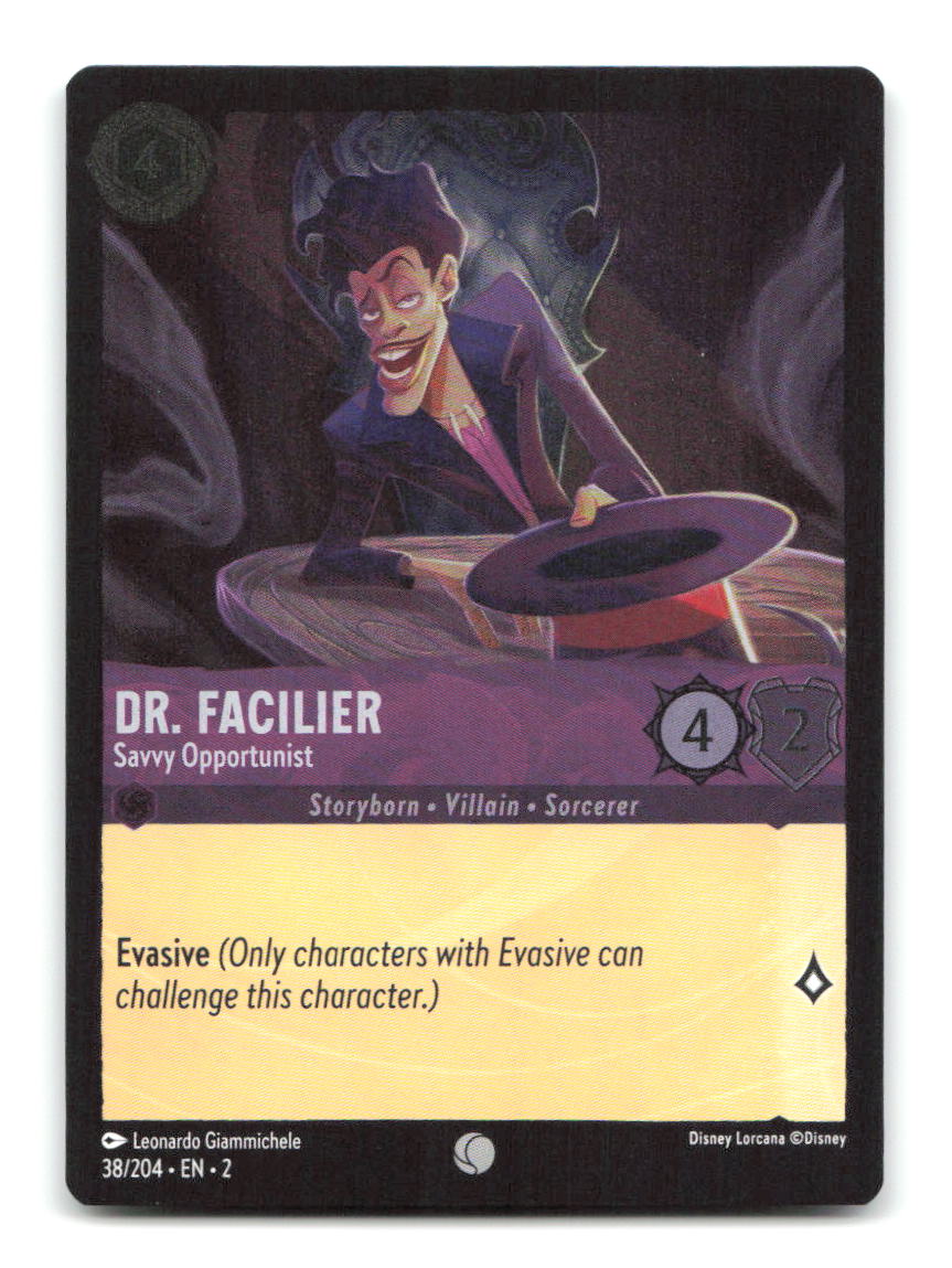 Dr. Facilier - Savvy Opportunist 38/204 2 Lorcana Cold Foil NM