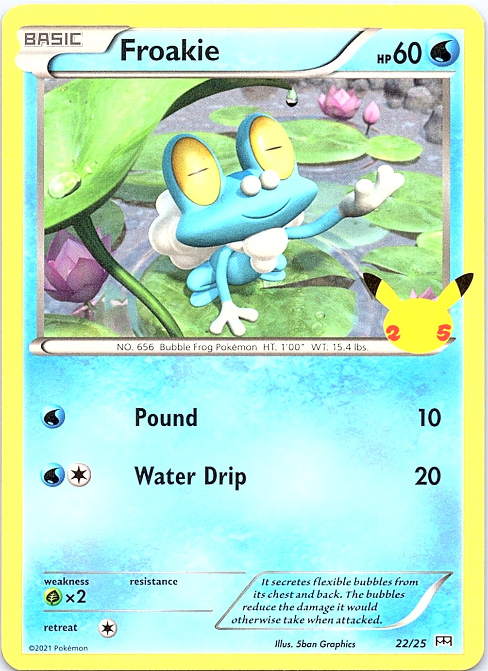 Froakie 022/025 Promo McDonald's 25th Anniversary Promos Pokemon Lightly Played