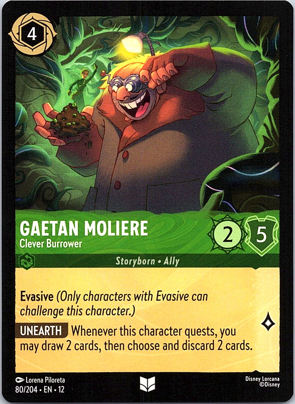 Gaetan Moliere - Clever Burrower 80/204 Uncommon Wilds Unknown Lorcana Near Mint