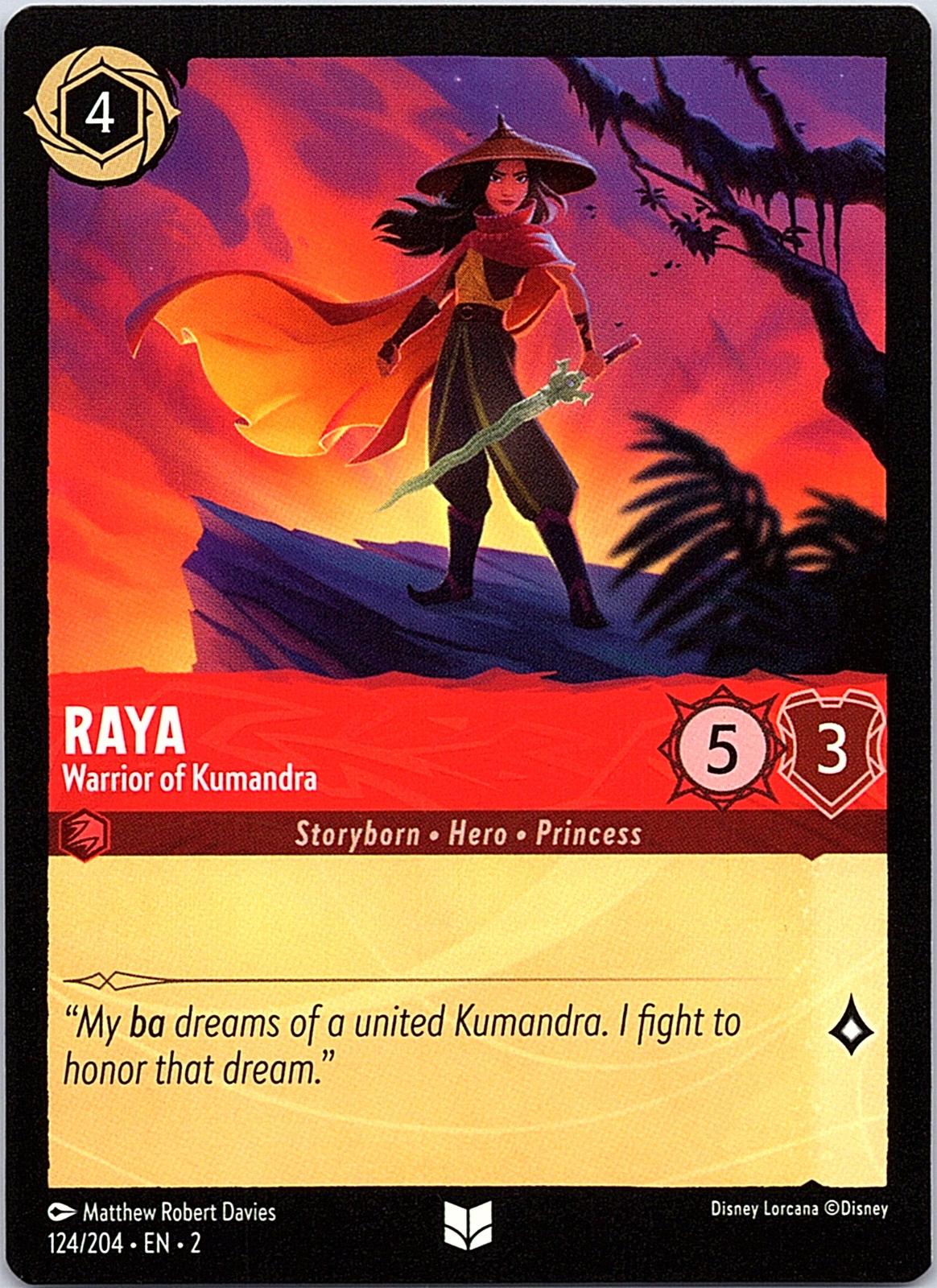 Raya - Warrior of Kumandra 124/204 Uncommon Rise of the Floodborn Lorcana NM