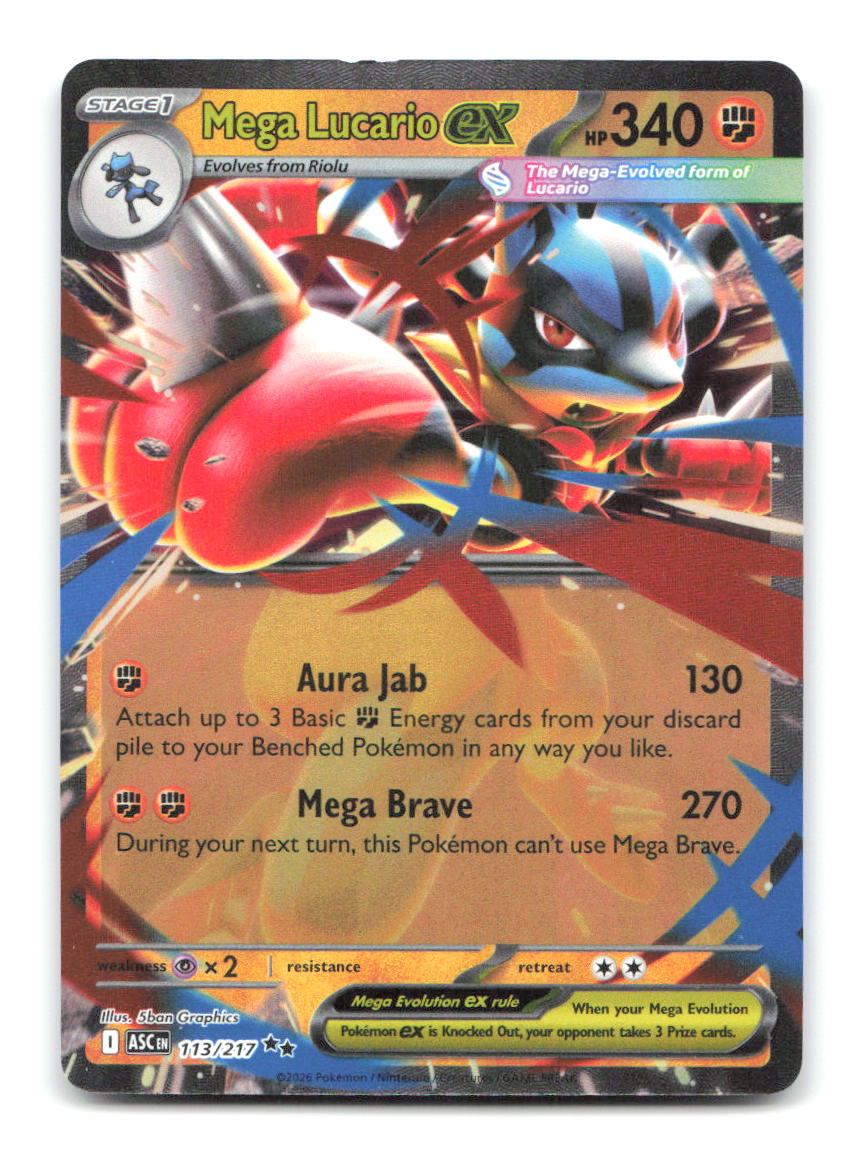Mega Lucario ex 113/217 ASC Pokemon Holo LP