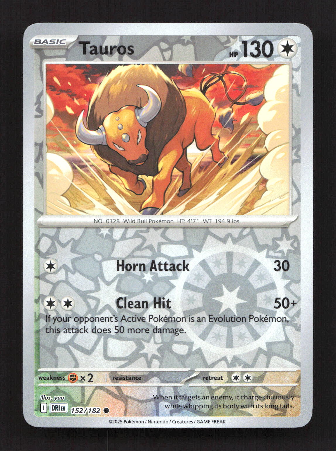Tauros 152/182 Common Destined Rivals Pokemon Reverse Holo Near Mint