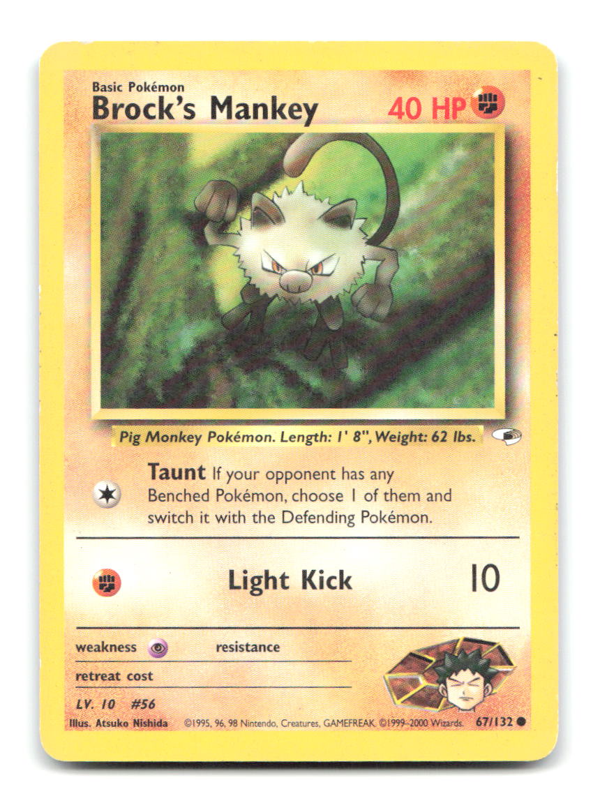 Brock's Mankey 67/132 G1 Pokemon Unlimited HP