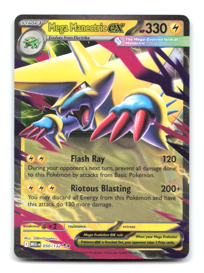 Mega Manectric ex 050/132 Double Rare Mega Evolution Pokemon Holo Near Mint