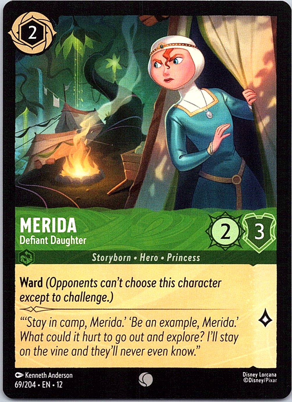 Merida - Defiant Daughter 69/204 Common Wilds Unknown Lorcana Near Mint