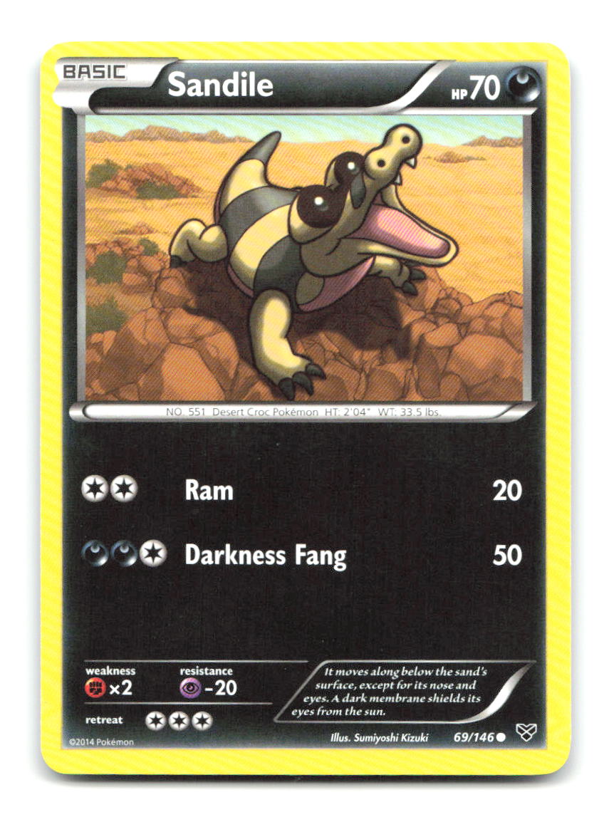 Sandile 69/146 C XY Base Set Pokemon LP