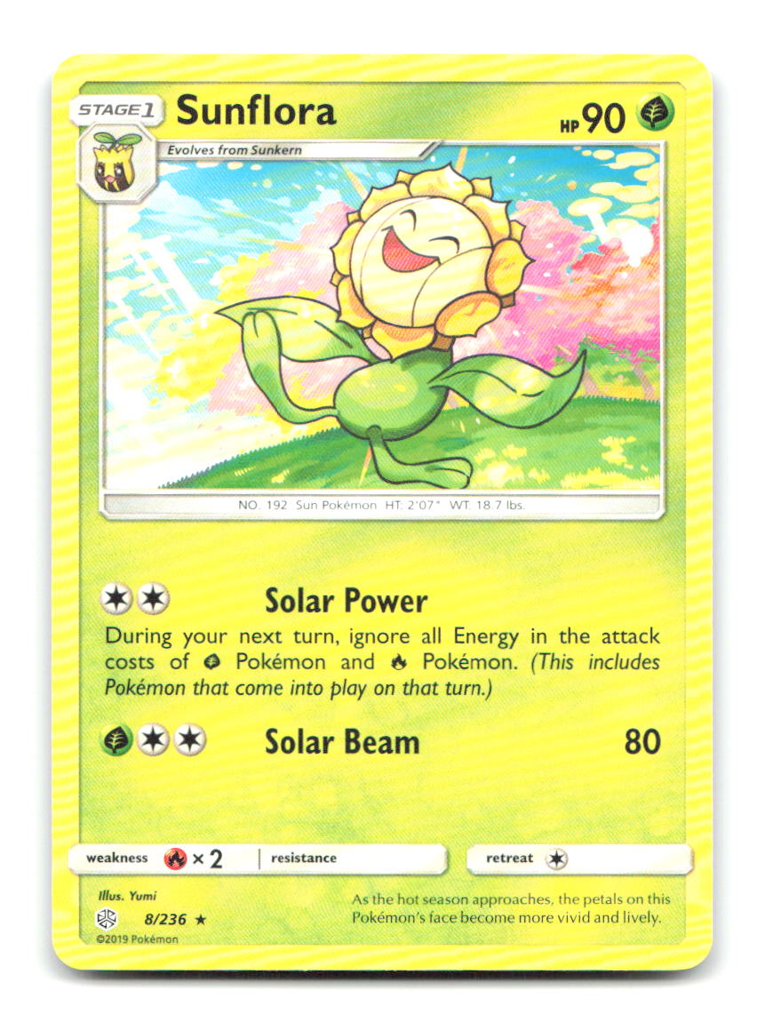 Sunflora 8/236 Rare Cosmic Eclipse Pokemon Near Mint