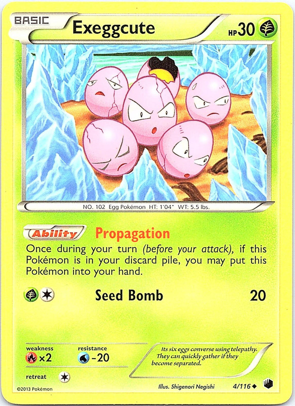 Exeggcute 4/116 Uncommon Plasma Freeze Pokemon Lightly Played