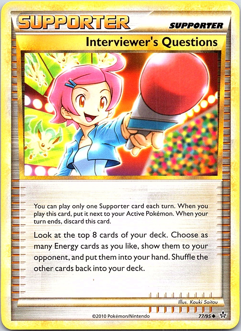 Interviewer's Questions 77/95 Uncommon HGSS Unleashed Pokemon Heavily Played