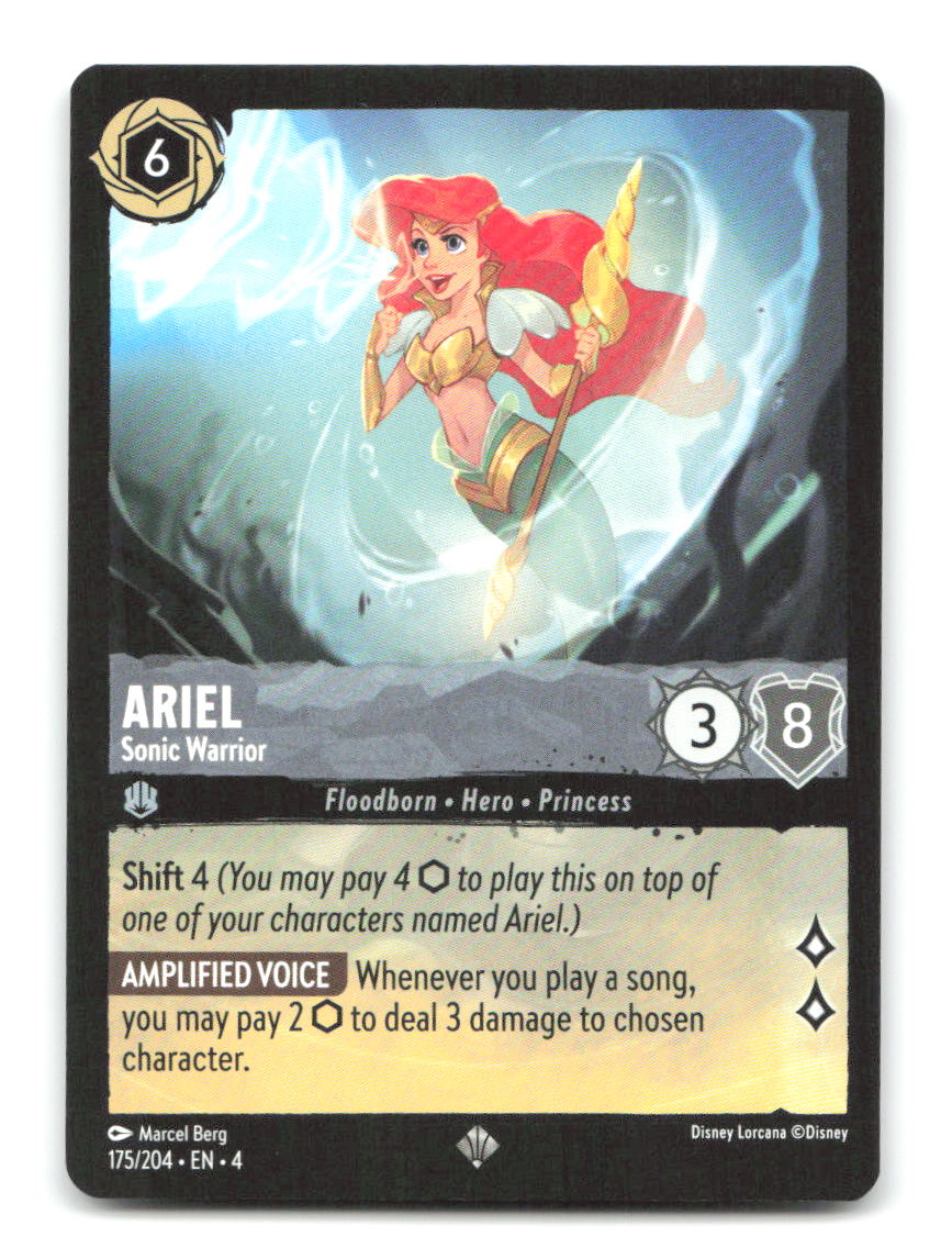 Ariel - Sonic Warrior 175/204 4 Lorcana NM