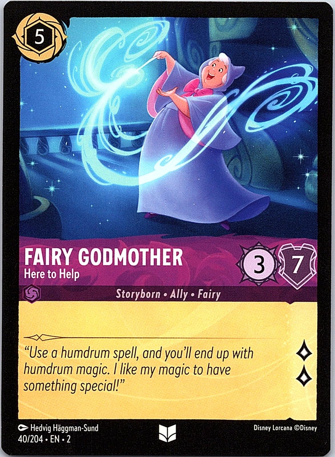 Fairy Godmother - Here to Help 40/204 Uncommon Rise of the Floodborn Lorcana NM