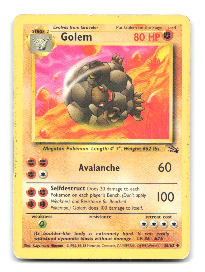 Golem 36/62 FO Pokemon Unlimited HP
