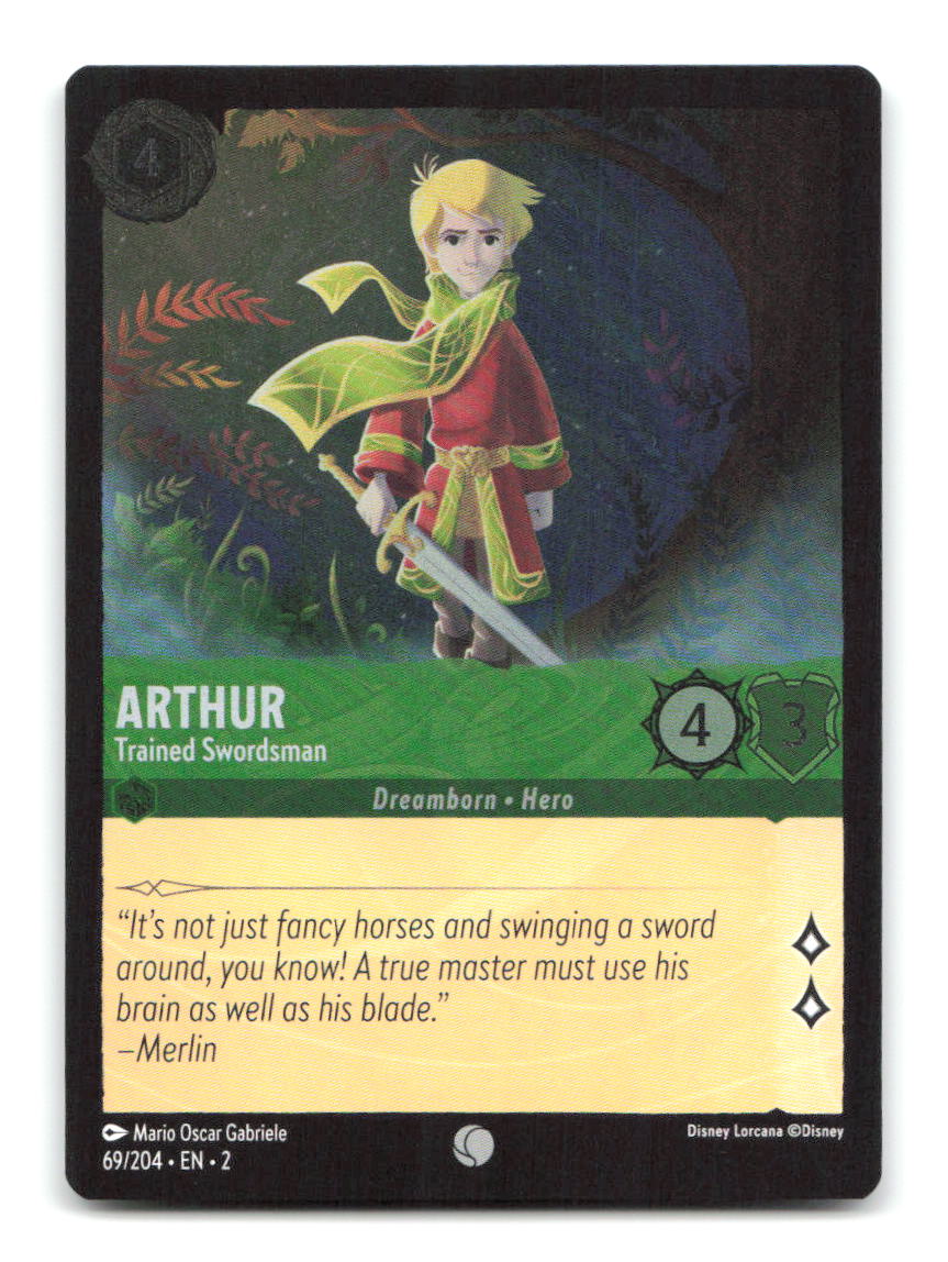 Arthur - Trained Swordsman 69/204 2 Lorcana Cold Foil NM