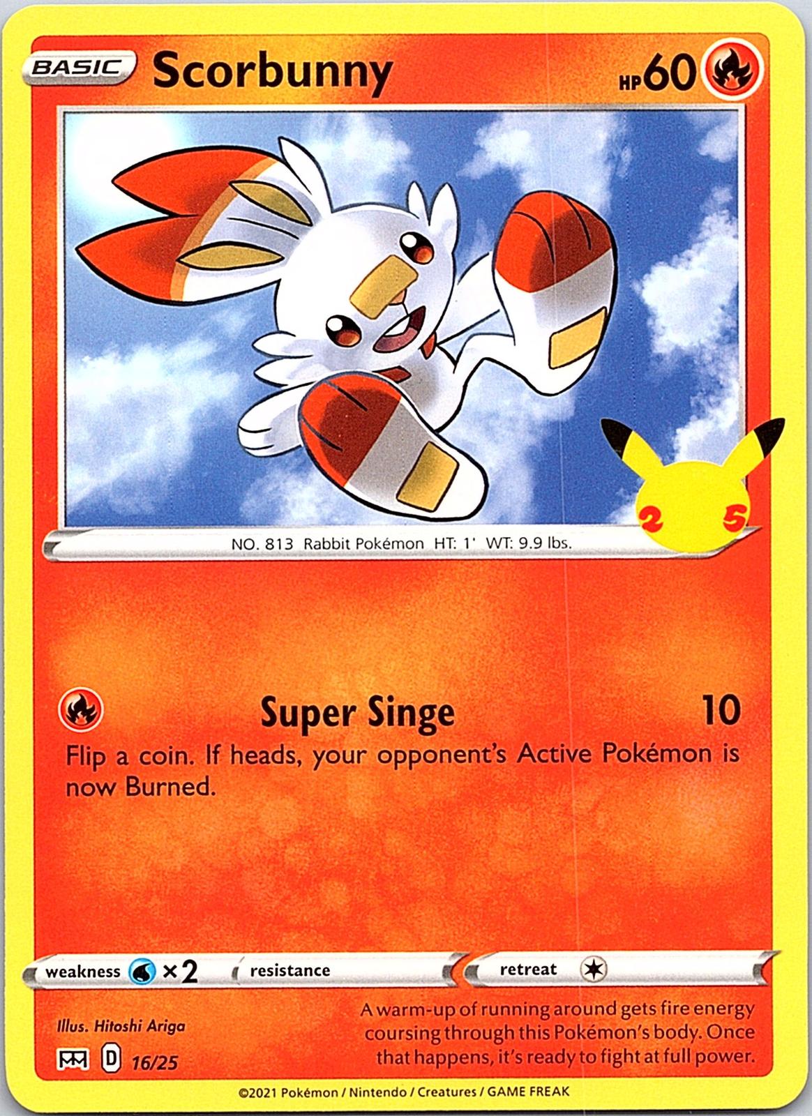 Scorbunny 016/025 Promo McDonald's 25th Anniversary Promos Pokemon MP
