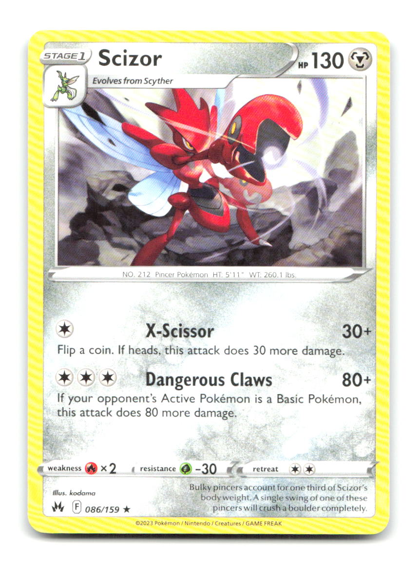 Scizor 086/159 R Crown Zenith Pokemon LP