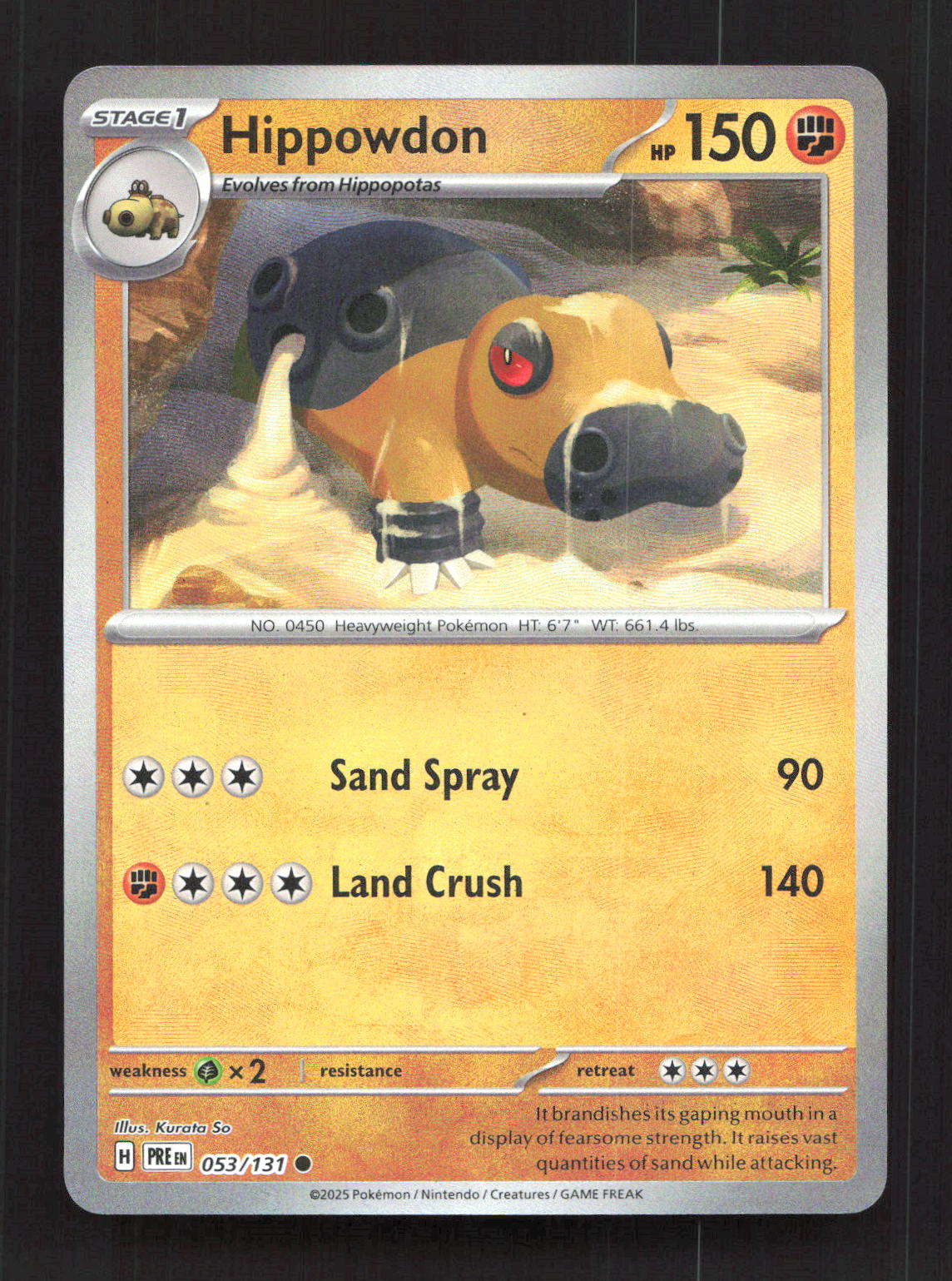 Hippowdon (Poke Ball Pattern) 053/131 Holo Prismatic Evolutions Pokemon NM