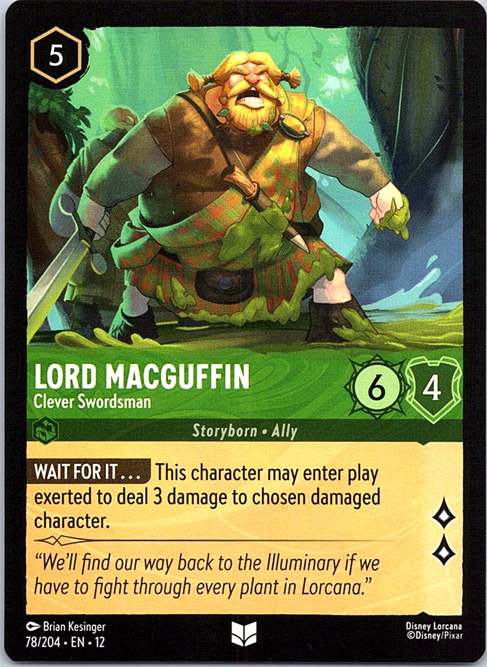 Lord MacGuffin - Clever Swordsman 78/204 Uncommon Wilds Unknown Lorcana NM