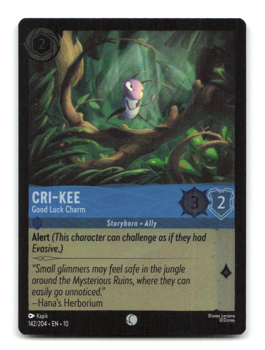 Cri-Kee - Good Luck Charm 142/204 10 Lorcana Cold Foil NM