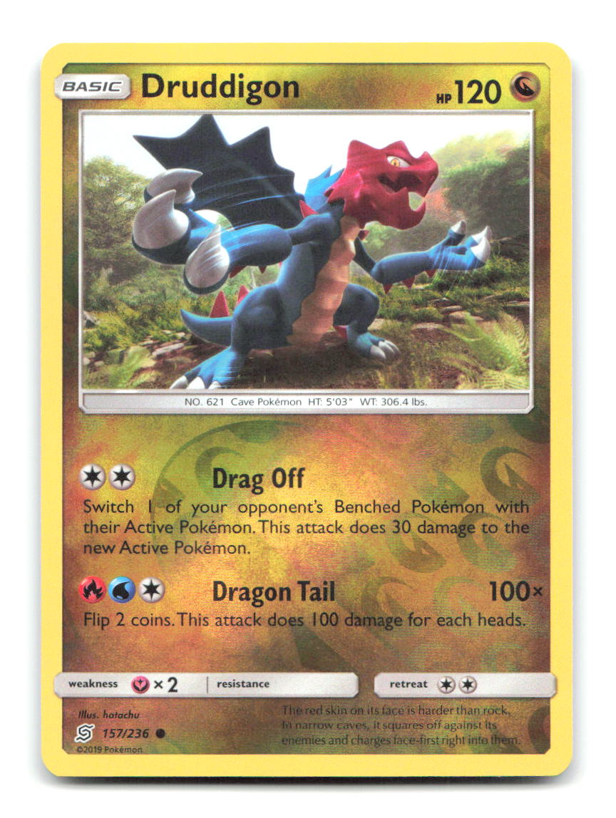 Druddigon 157/236 Common Unified Minds Pokemon Reverse Holo Lightly Played