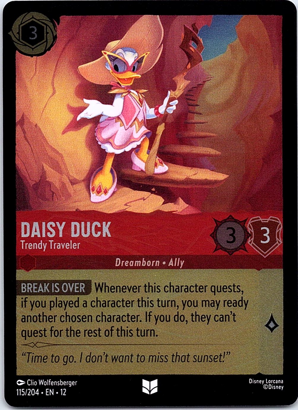 Daisy Duck - Trendy Traveler 115/204 Uncommon Wilds Unknown Lorcana Cold Foil NM