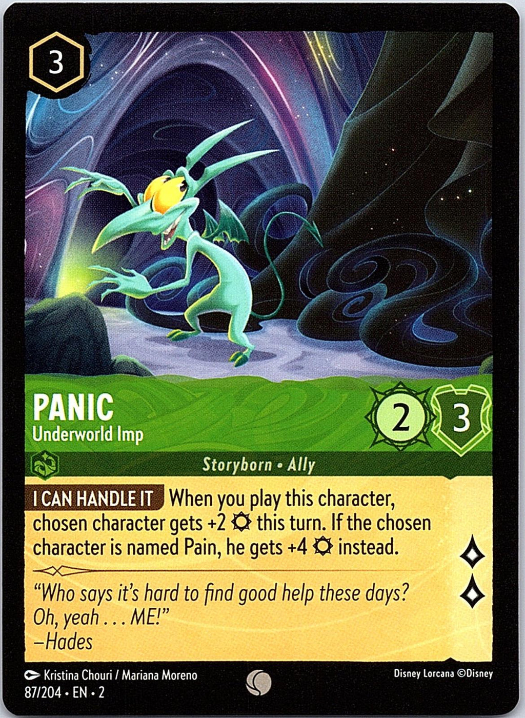 Panic - Underworld Imp 87/204 Common Rise of the Floodborn Lorcana Near Mint