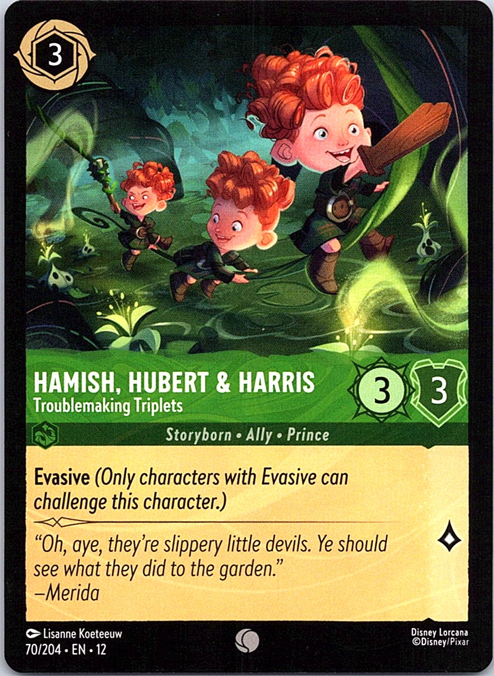 Hamish, Hubert & Harris - Troublemaking Triplets 70/204 Wilds Unknown Lorcana NM