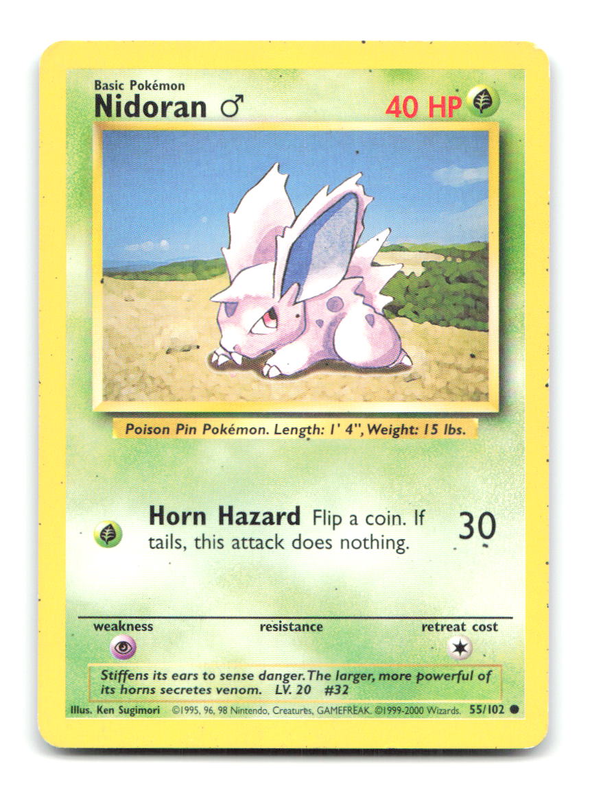 Nidoran M 55/102 BS Pokemon HP
