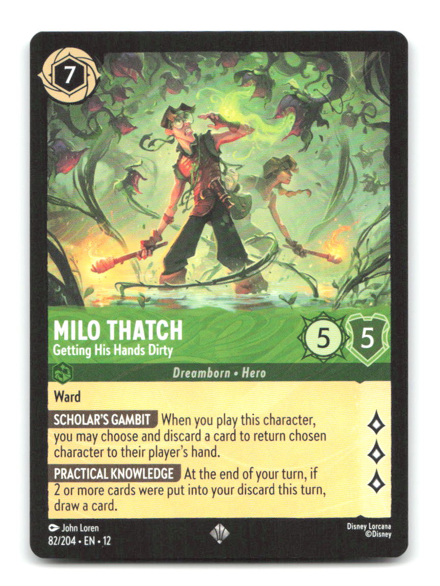 Milo Thatch - Getting His Hands Dirty 82/204 12 Lorcana NM