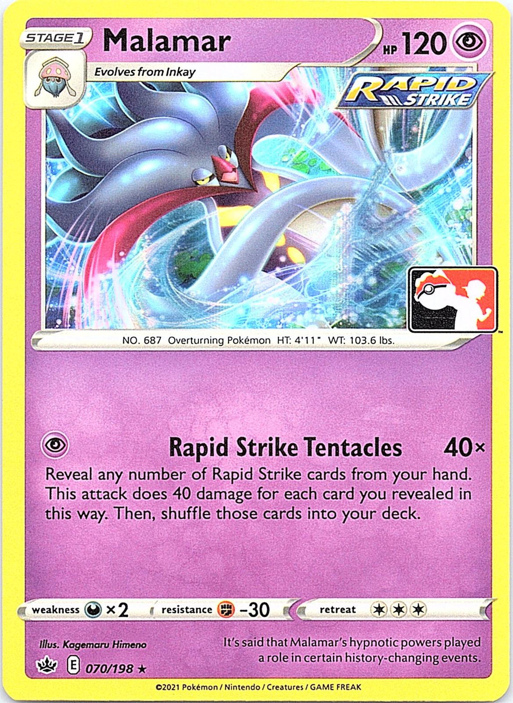 Malamar 070/198 Rare Prize Pack Series Cards Pokemon Holo Lightly Played