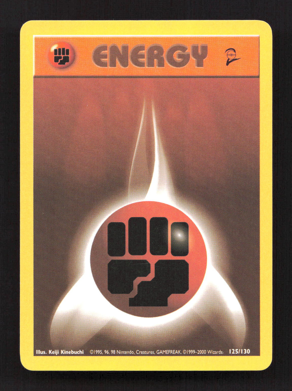 Fighting Energy 125/130 Base Set 2 Pokemon Moderately Played