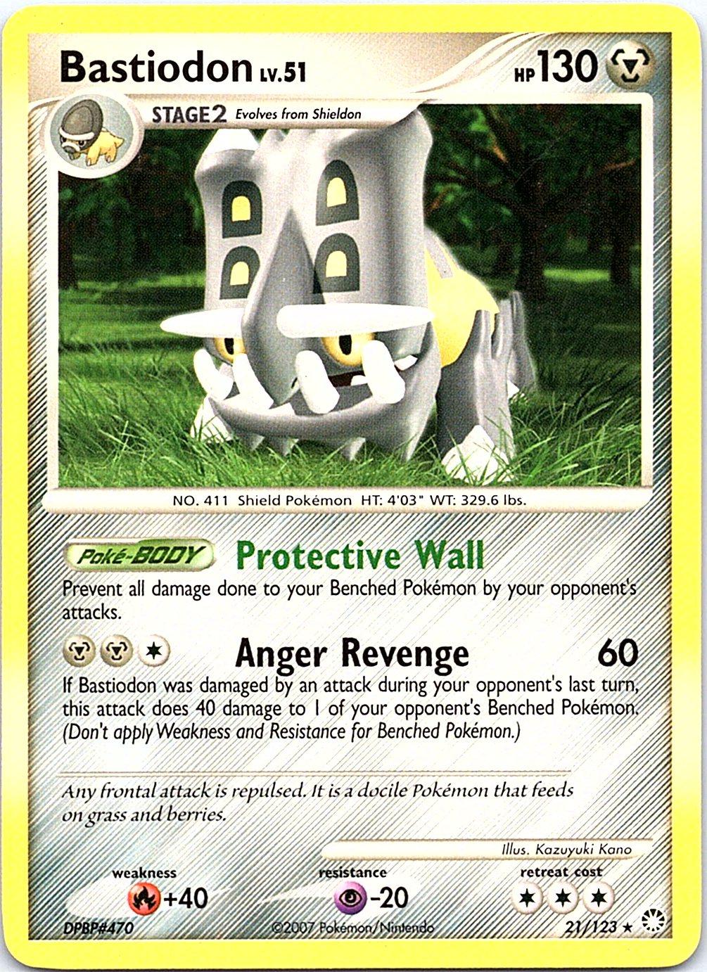 Bastiodon 21/123 Rare Mysterious Treasures Pokemon Heavily Played
