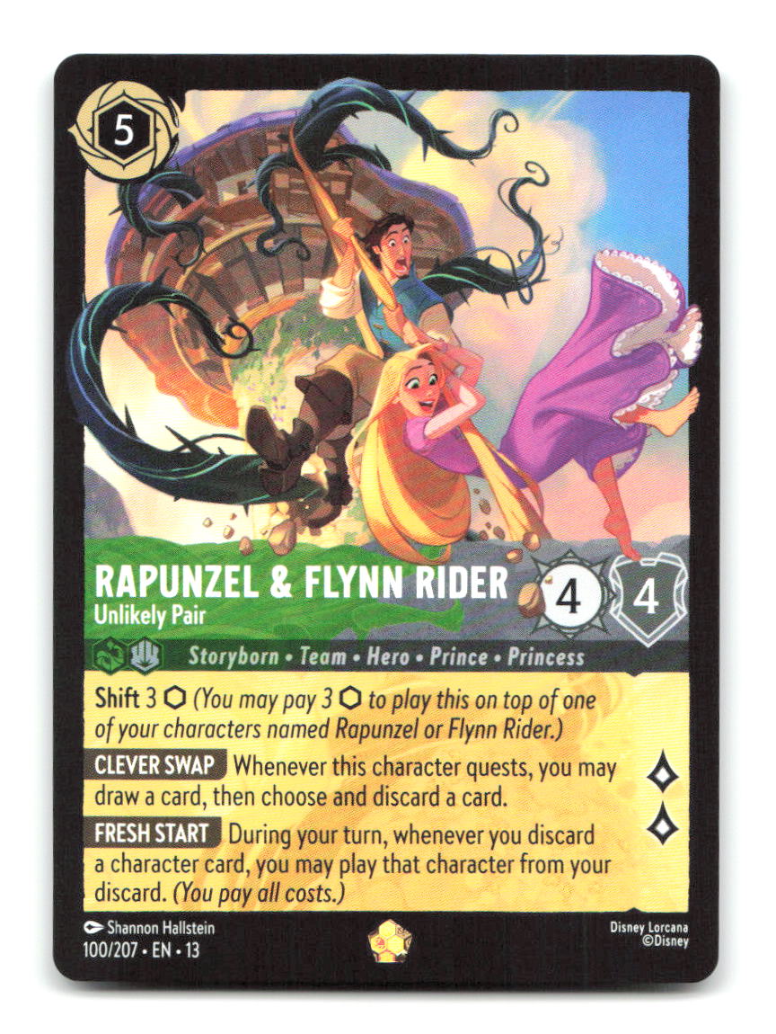 Rapunzel & Flynn Rider - Unlikely Pair 100/204 13 Lorcana NM