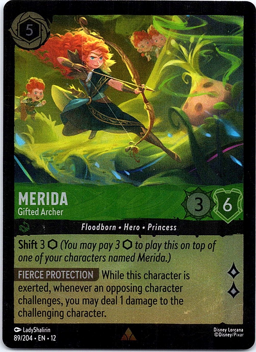Merida - Gifted Archer 89/204 Rare Wilds Unknown Lorcana Cold Foil Near Mint
