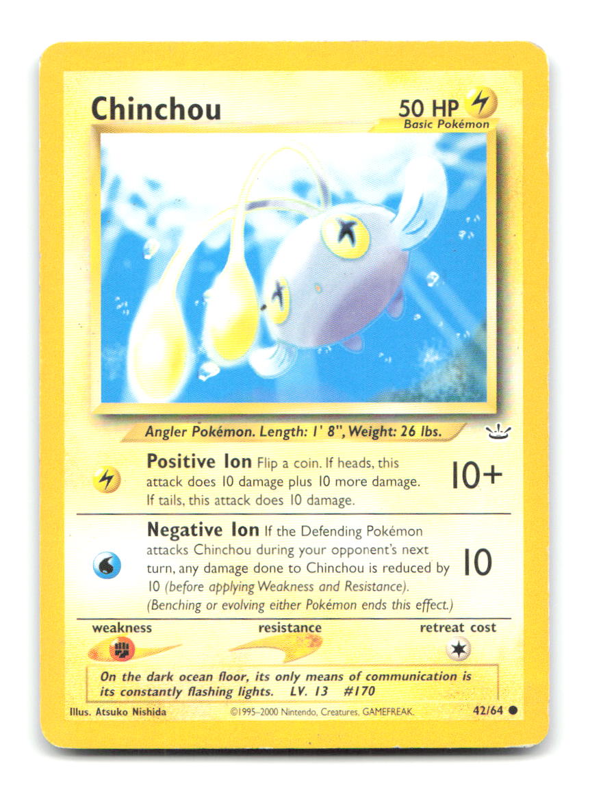 Chinchou 42/64 Common Neo Revelation Pokemon Unlimited Heavily Played