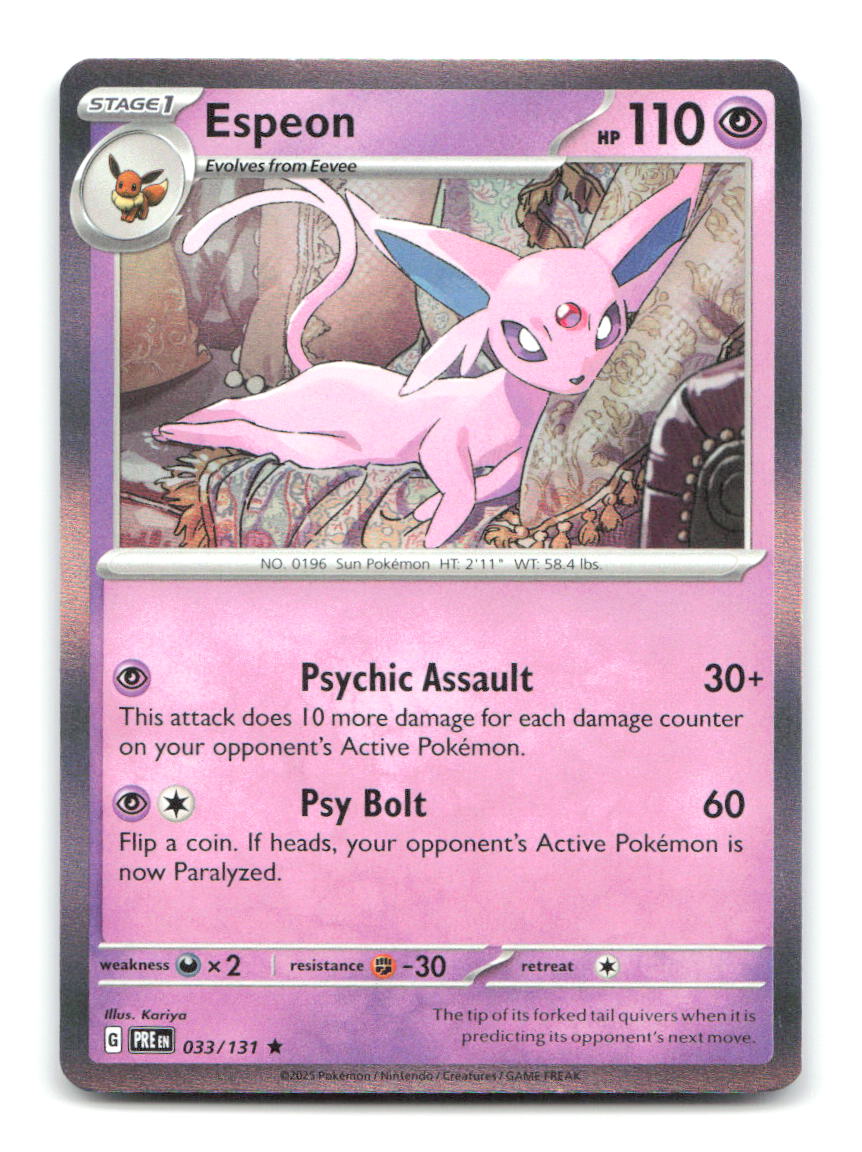 Espeon 033/131 PRE Pokemon Holo NM