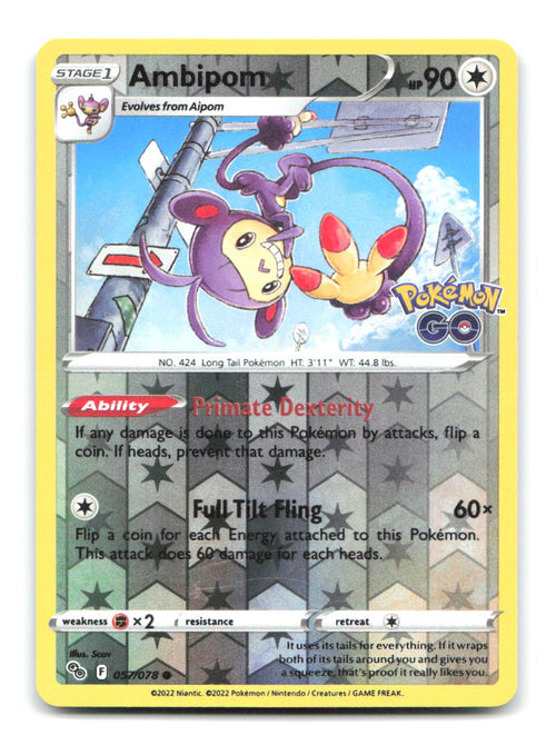 Ambipom 057/078 PGO Pokemon Reverse Holo LP