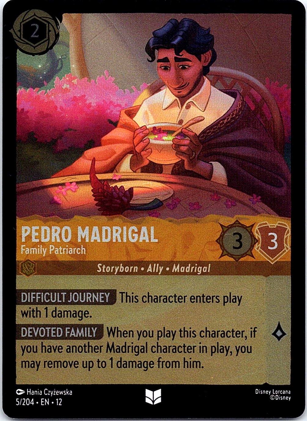 Pedro Madrigal - Family Patriarch 5/204 Wilds Unknown Lorcana Cold Foil NM