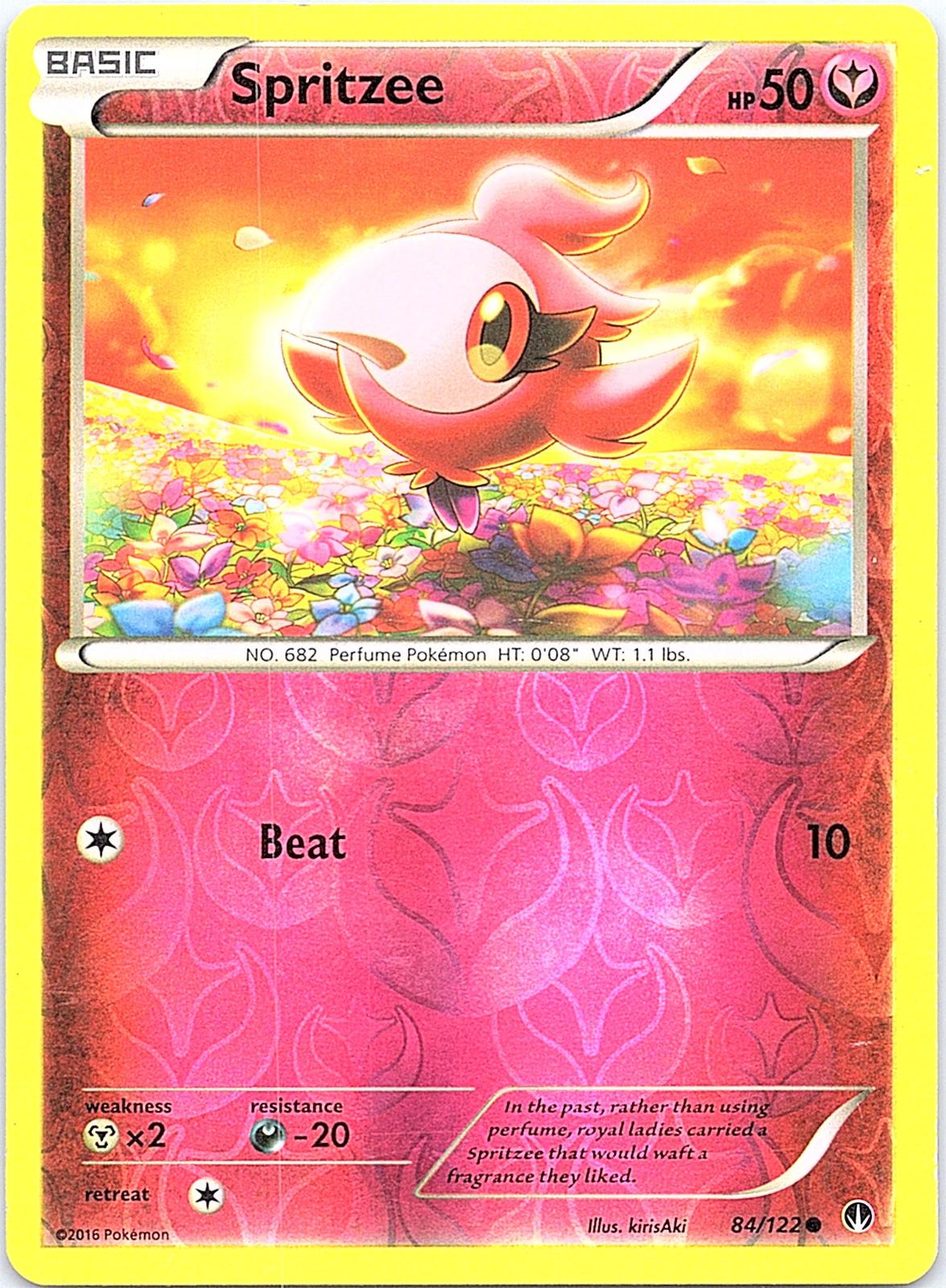 Spritzee 84/122 Common BREAKpoint Pokemon Reverse Holo Moderately Played