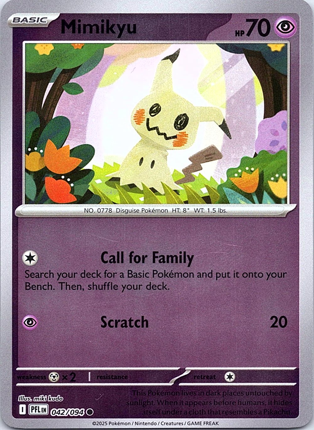 Mimikyu 042/094 Common Phantasmal Flames Pokemon Near Mint