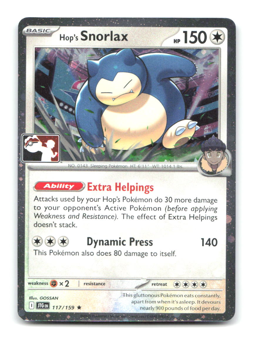 Hop's Snorlax (Cosmos Holo) 117/159 Pokemon NM