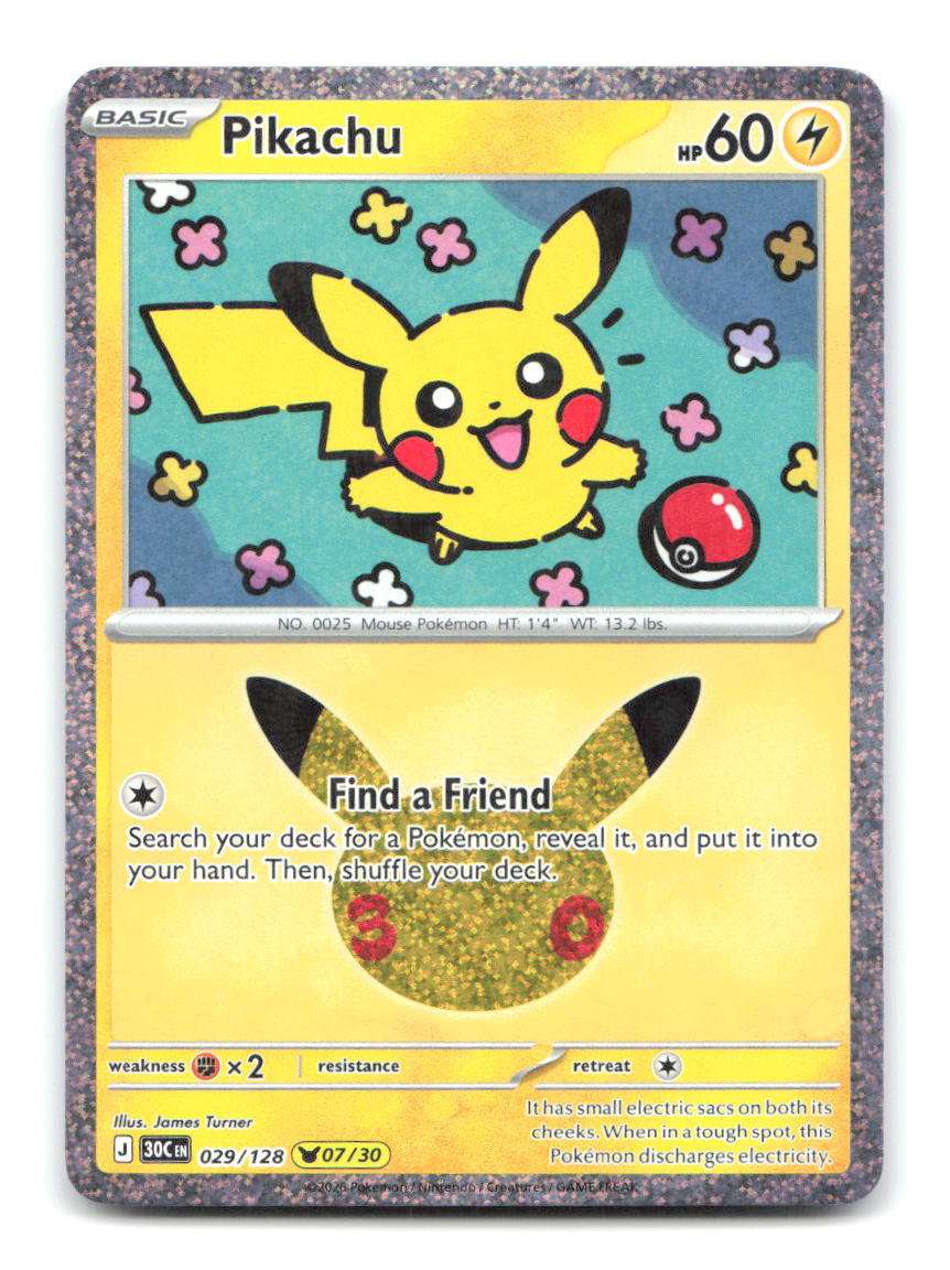 Pikachu 029/128 30C Pokemon Holo NM