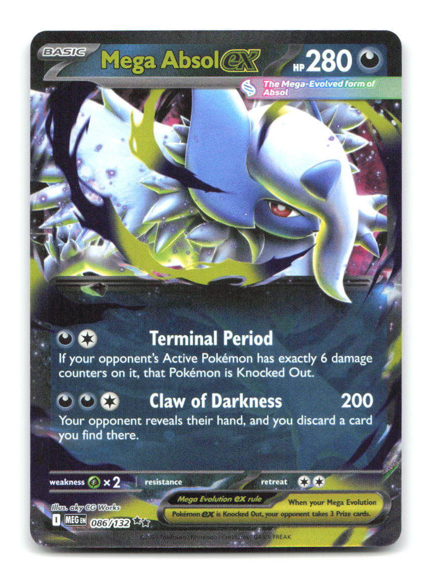Mega Absol ex 086/132 MEG Pokemon Holo NM