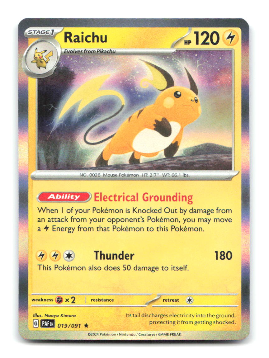 Raichu 019/091 PAF Pokemon Holo NM