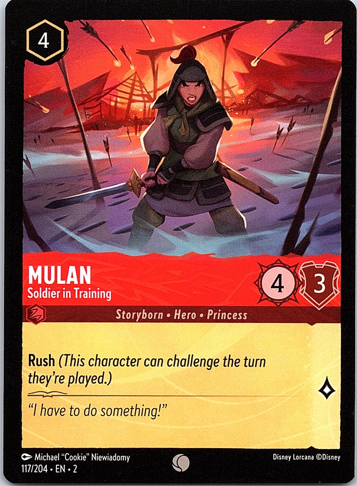 Mulan - Soldier in Training 117/204 Common Rise of the Floodborn Lorcana NM