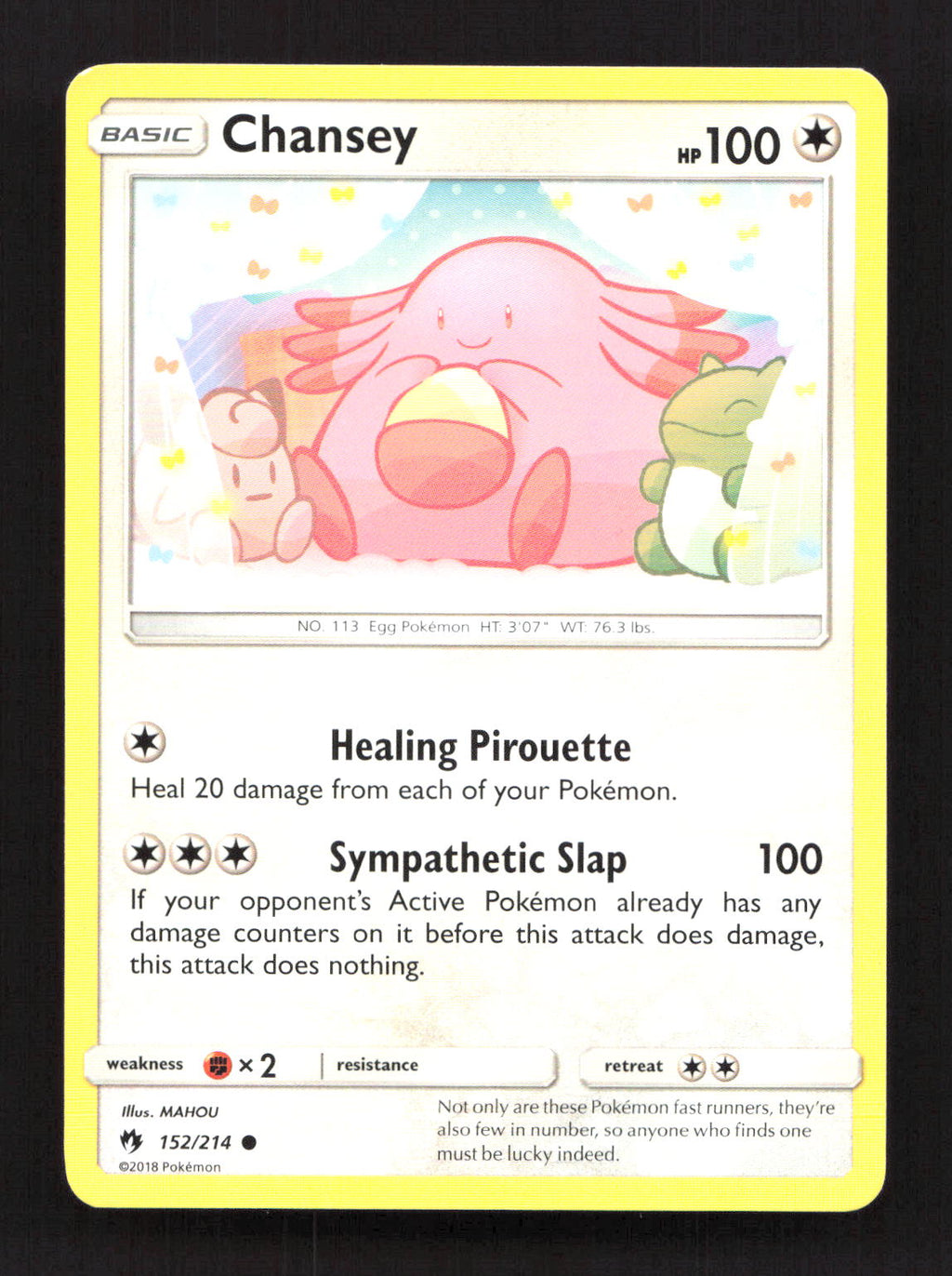Chansey 152/214 Common Lost Thunder Pokemon Moderately Played