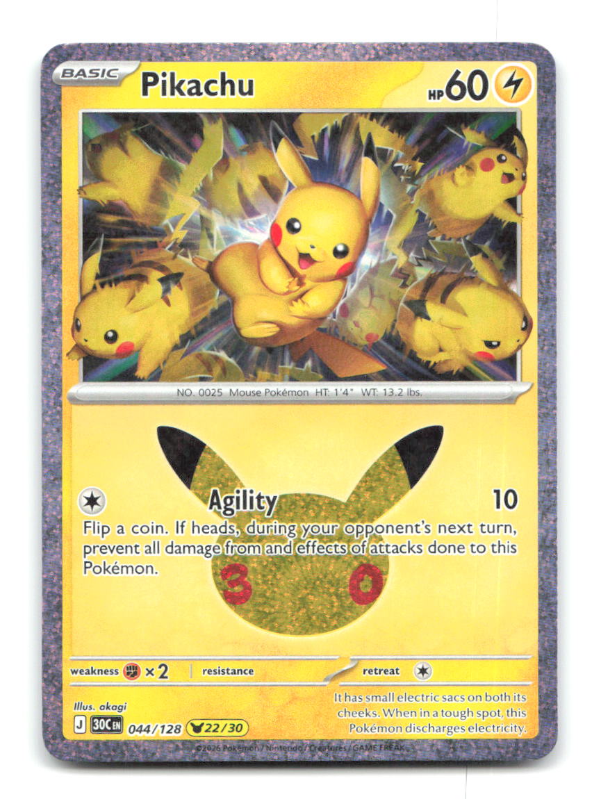 Pikachu 044/128 30C Pokemon Holo NM
