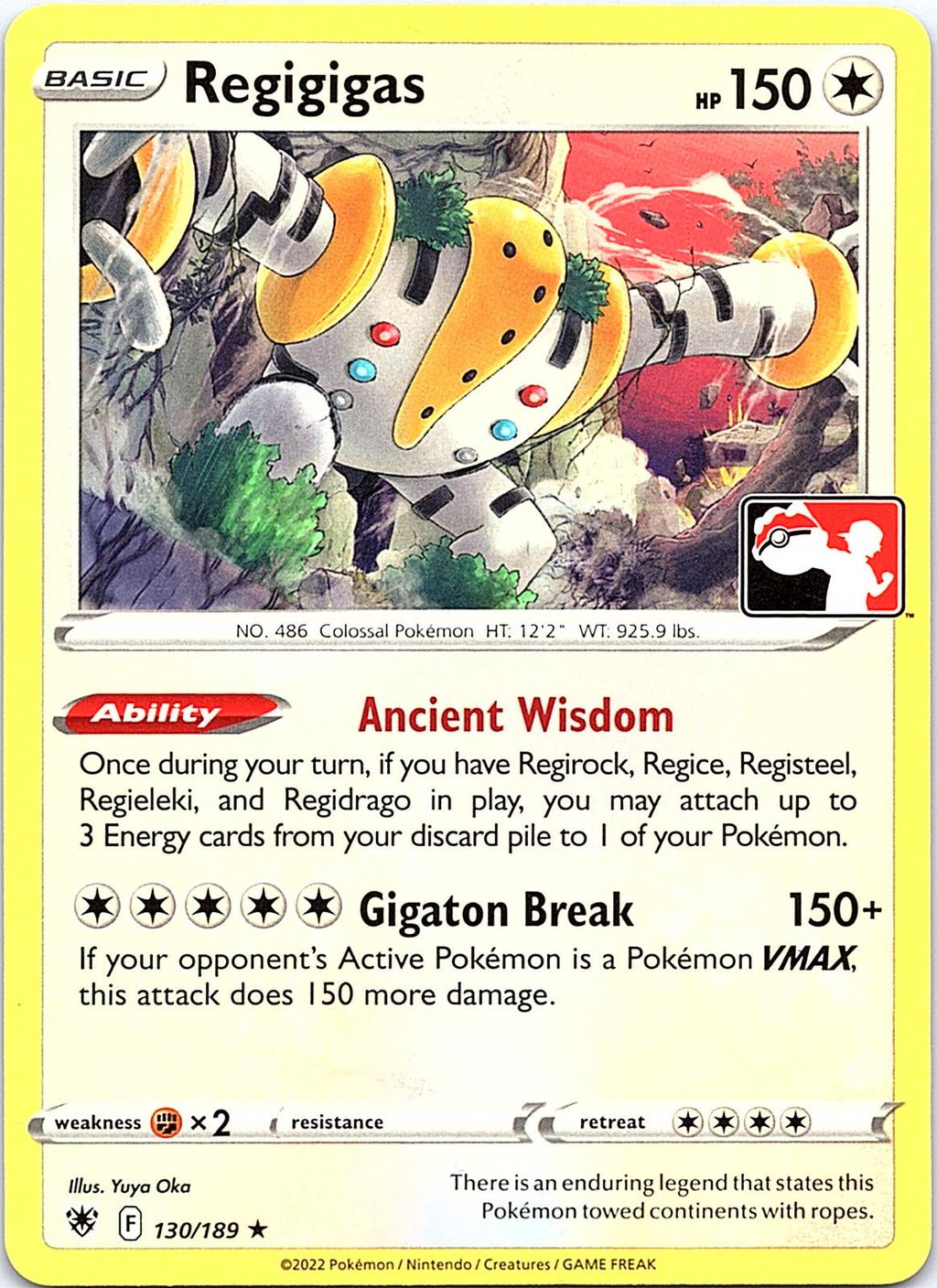 Regigigas 130/189 Rare Prize Pack Series Cards Pokemon Lightly Played