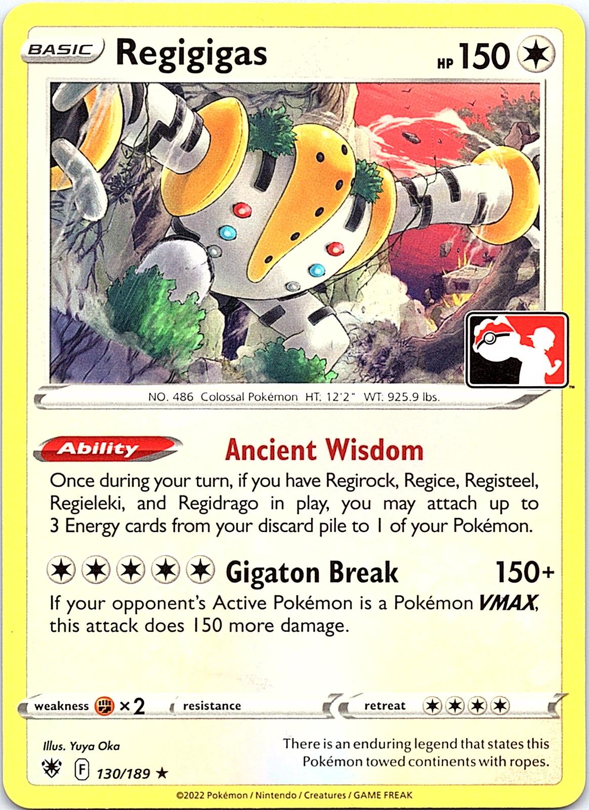 Regigigas 130/189 Rare Prize Pack Series Cards Pokemon Lightly Played