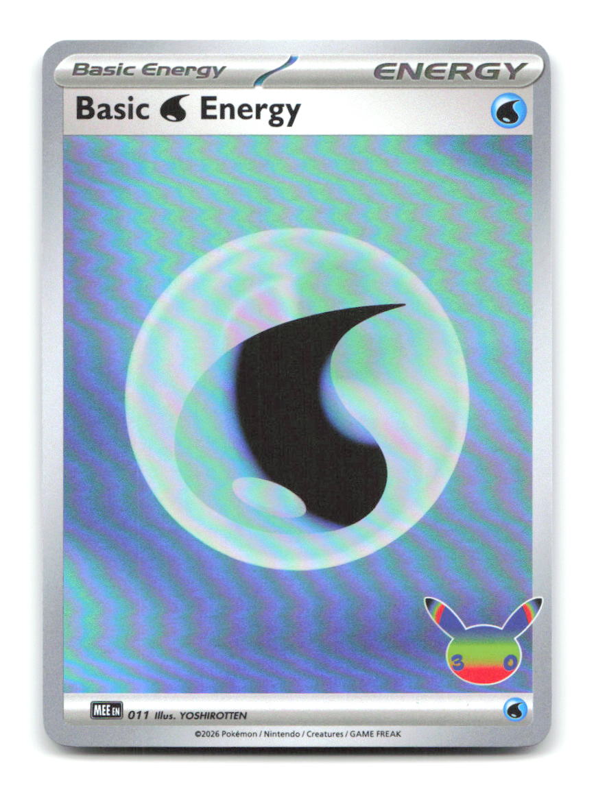 Basic Water Energy (30th Celebration) 011 MEE Pokemon Holo NM